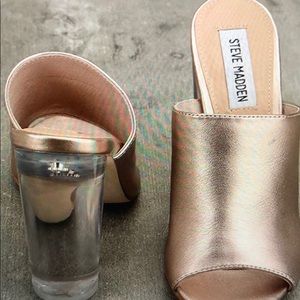 Steve Madden Clear heels - Rose gold wedges size 8